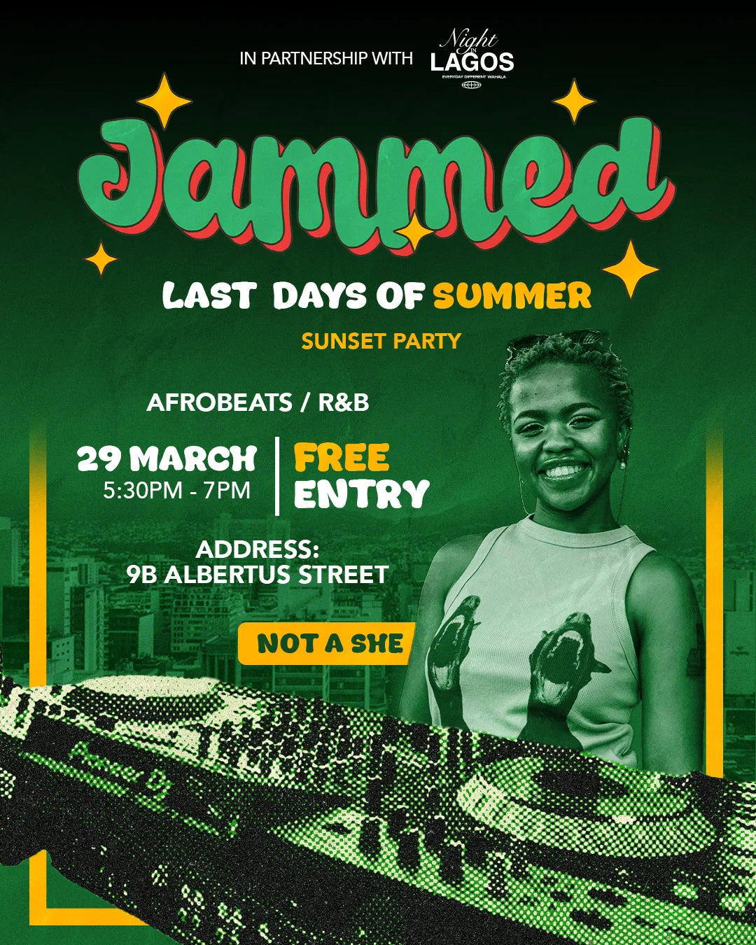 night in lagos x jammed events poster